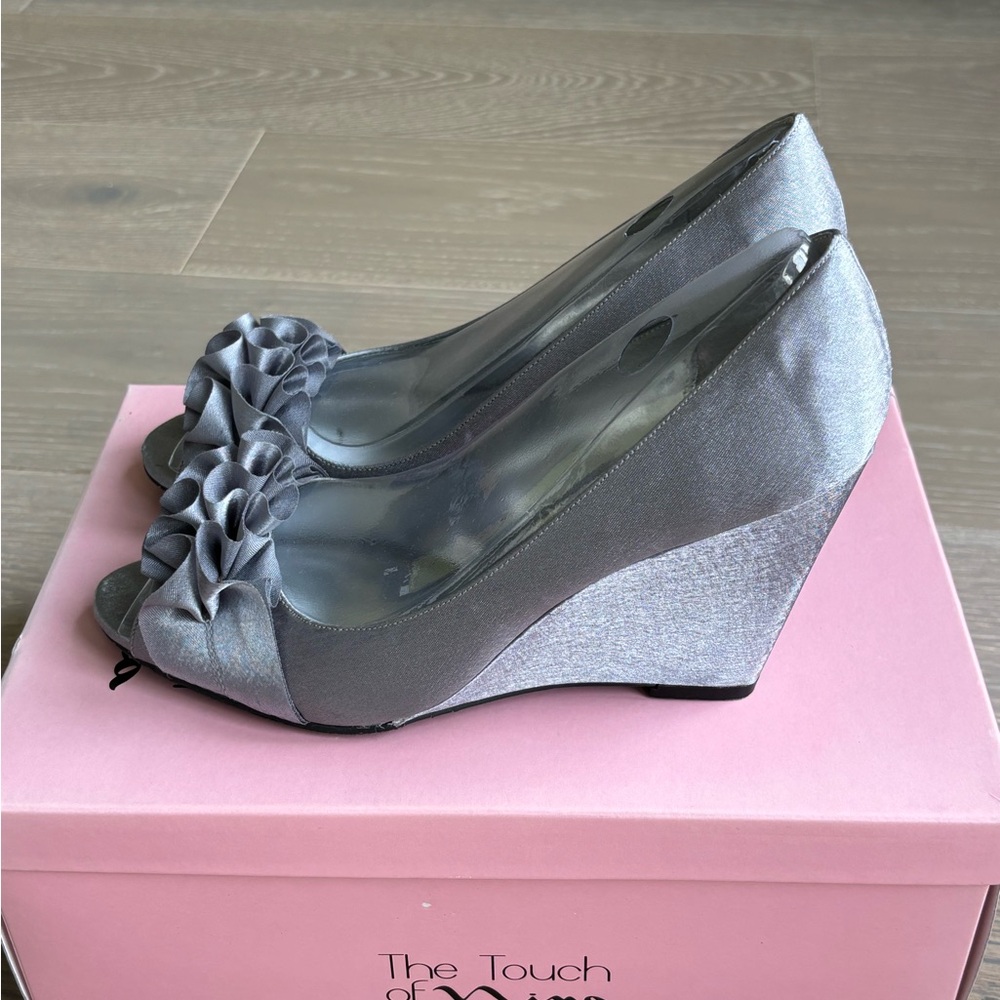 Touch of Nina Gray Wedge Heels